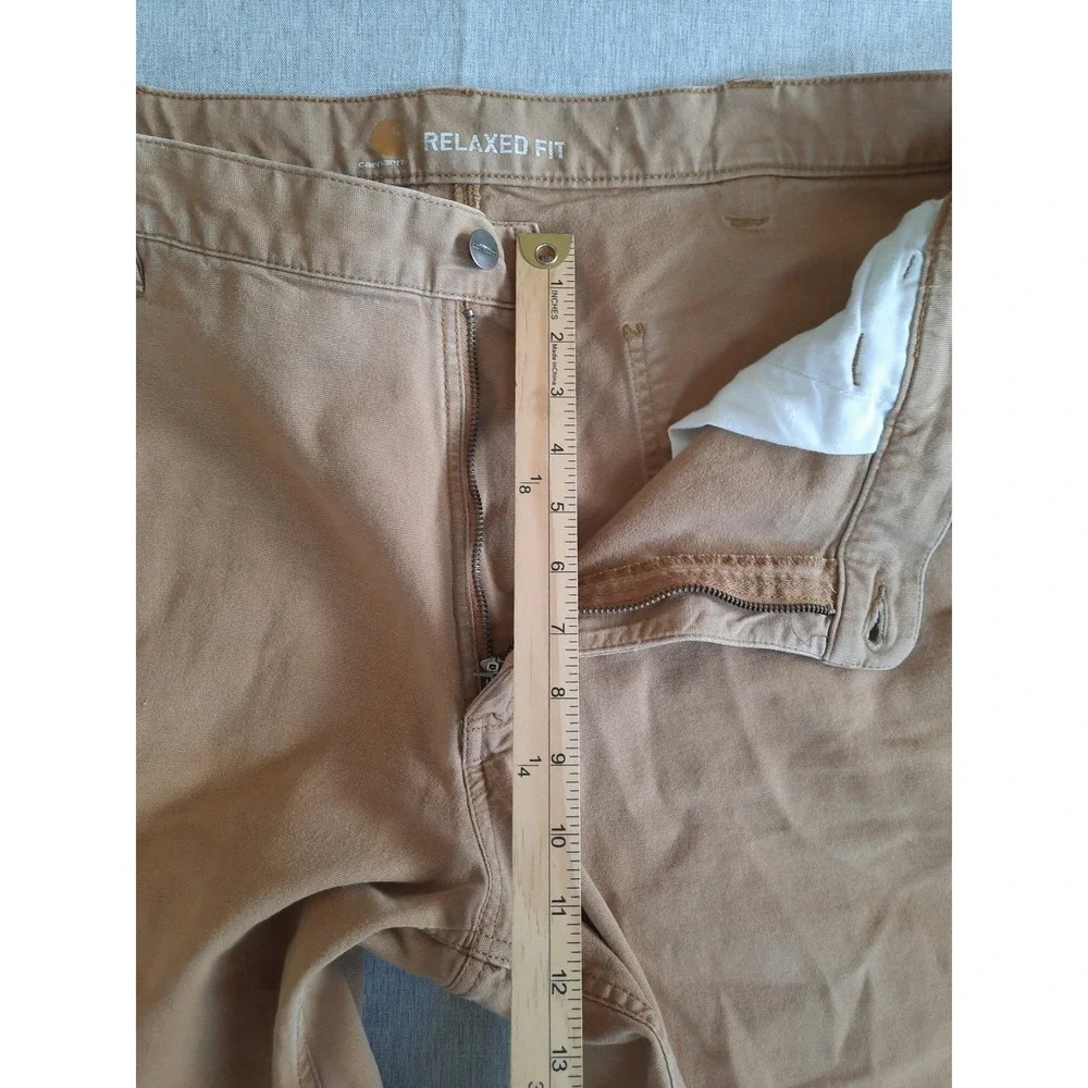 Carhartt Men 40 Relaxed Fit Carpenter Side Flap pocket Utility Brown Cargo Short